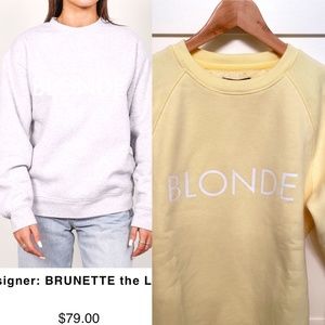 The "BLONDE" Classic Crew Neck Sweatshirt - YELLOW - Size S/M